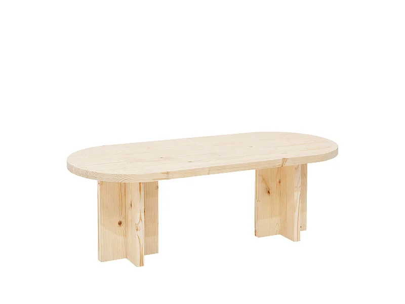 Table basse en bois de sapin naturelle 120x40cm - TOKYO - DECOWOOD