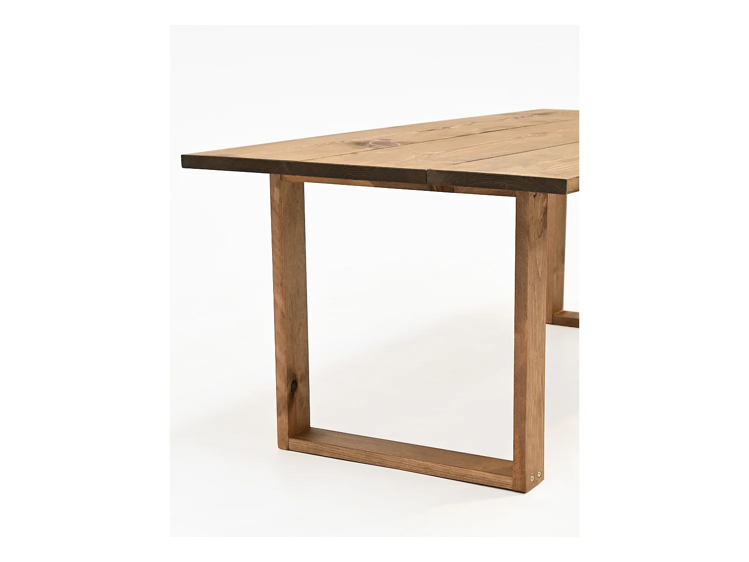 Tavolo basso rettangolare in legno massello in marrone  120x45cm - BIELSA - DECOWOOD