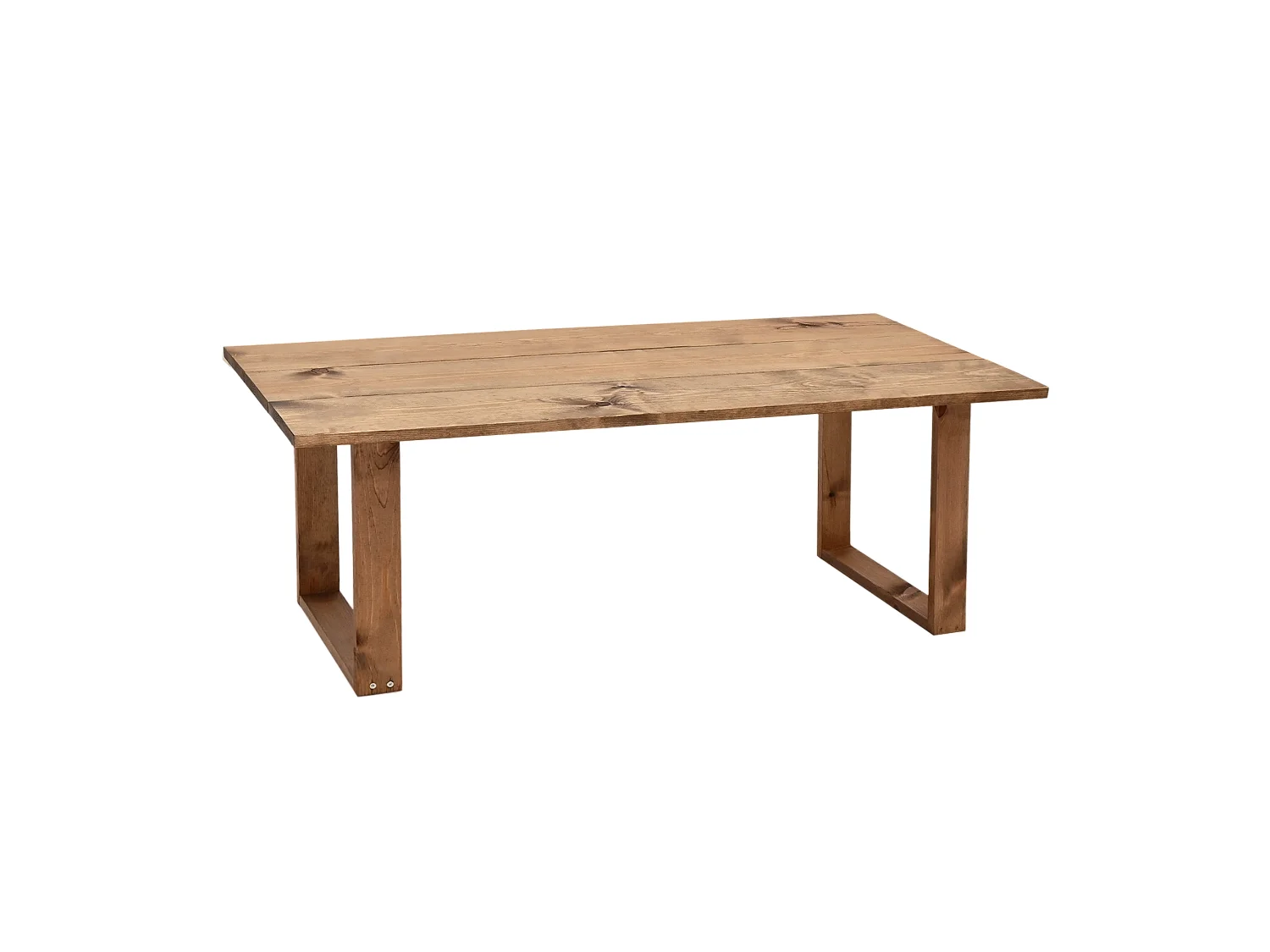 Table basse en bois de pin vieilli 120x45cm - BIELSA - DECOWOOD