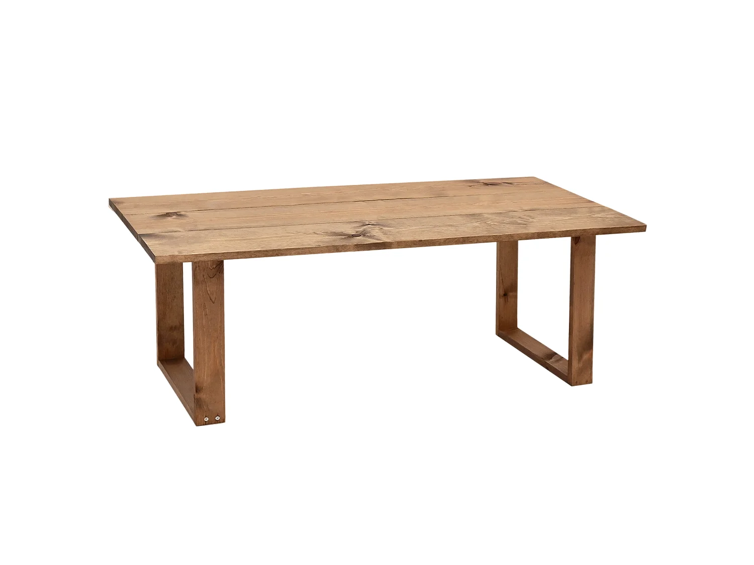 Table basse en bois de pin vieilli 120x45cm - BIELSA - DECOWOOD