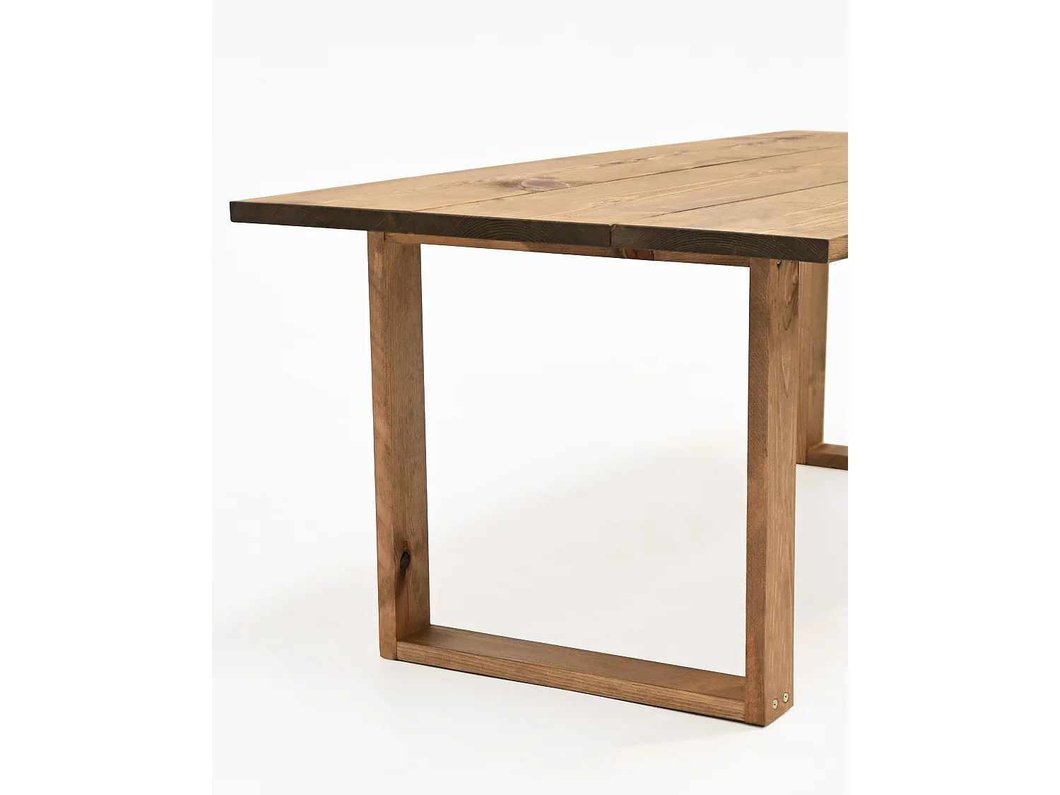 Table basse en bois de pin vieilli 120x45cm - BIELSA - DECOWOOD