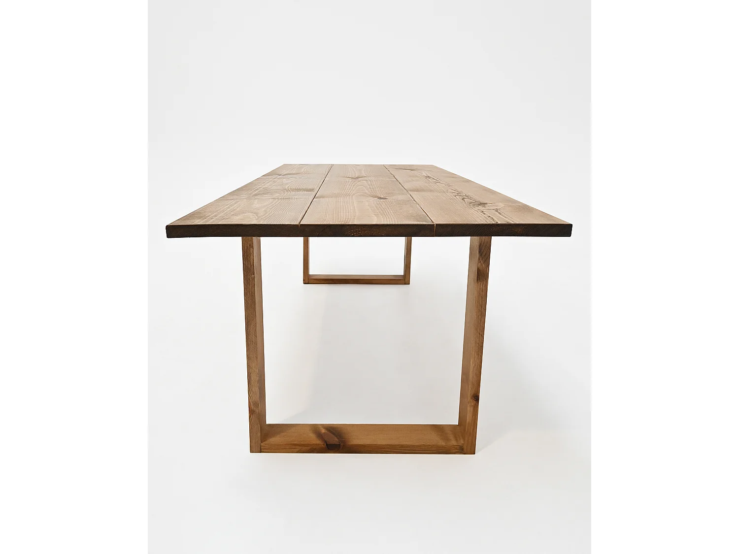 Table basse en bois de pin vieilli 120x45cm - BIELSA - DECOWOOD