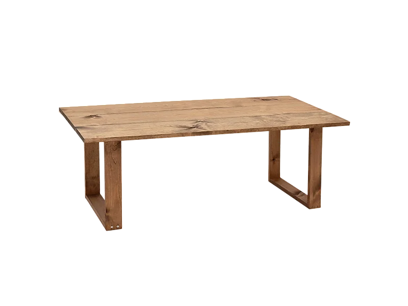 Tavolo basso rettangolare in legno massello in marrone  120x45cm - BIELSA - DECOWOOD