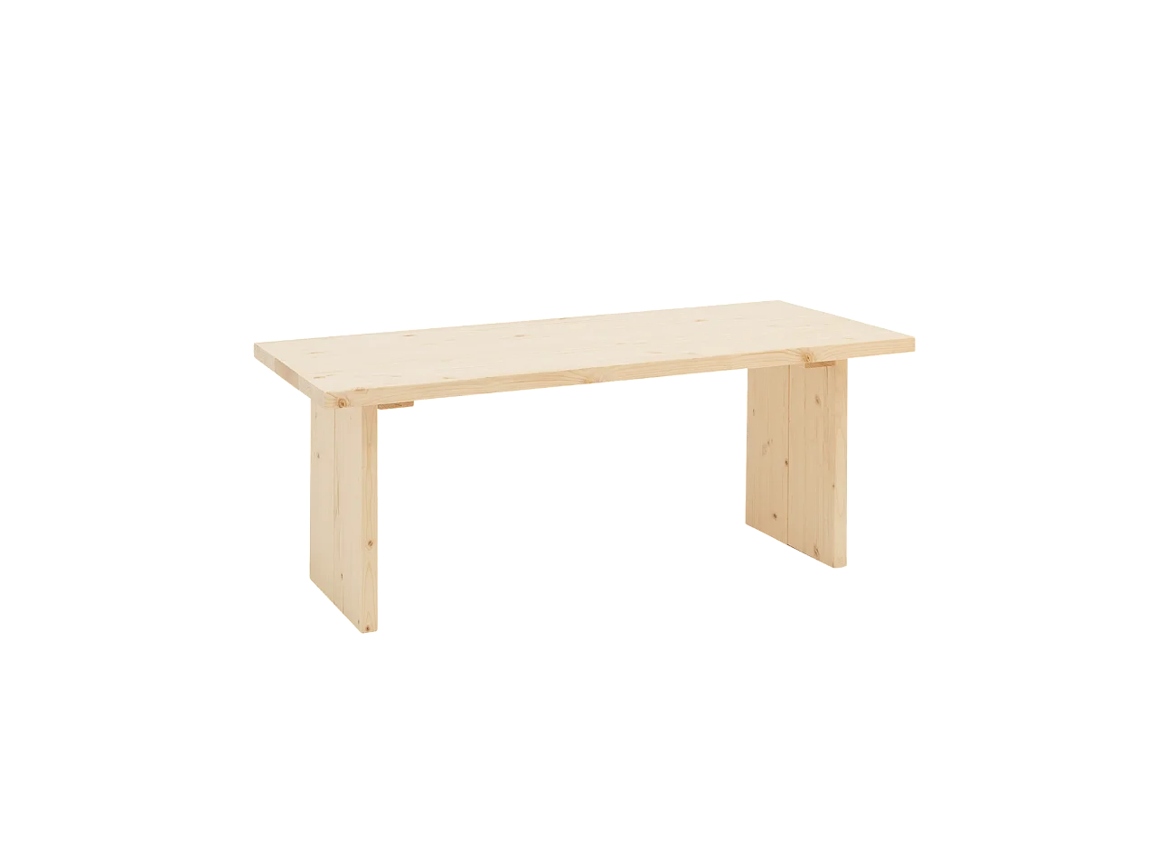 Tavolo basso rettangolare in legno massello in tono naturale 120x47cm - FRIDA - DECOWOOD