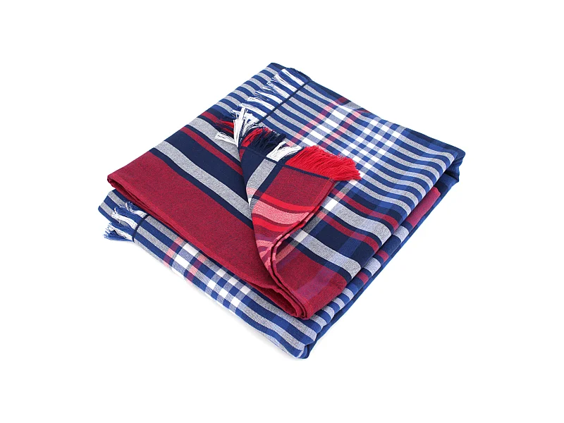Fouta doublée éponge 100x180 cm CALADOR Multicolore rouge