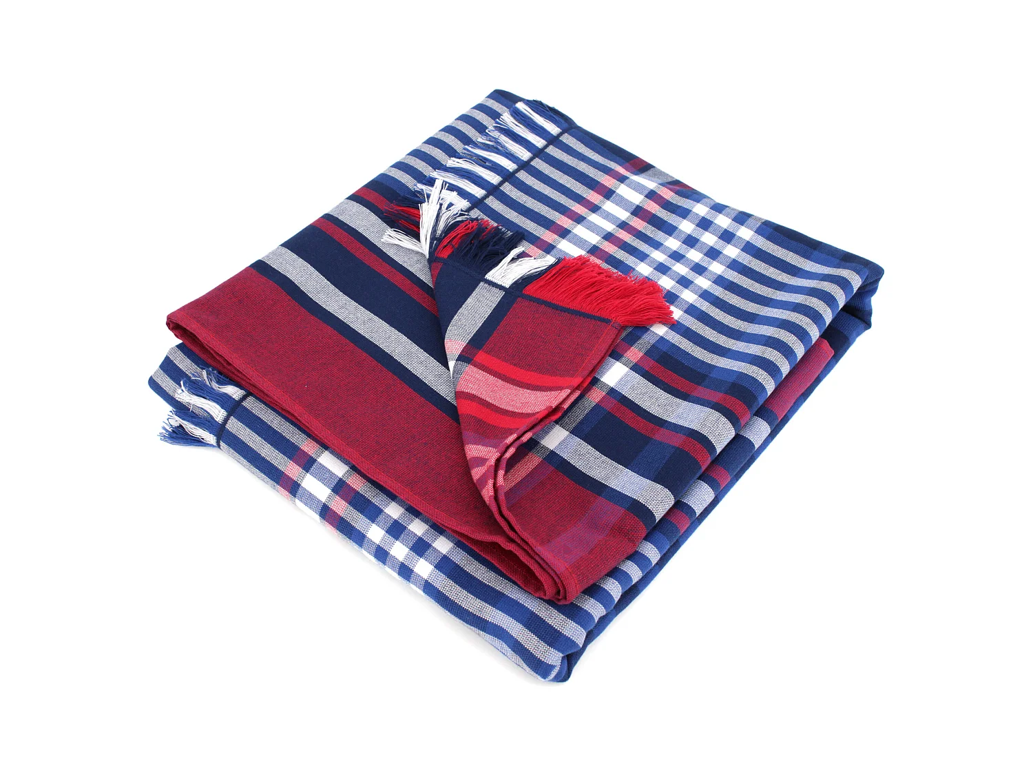 Fouta doublée éponge 100x180 cm CALADOR Multicolore rouge