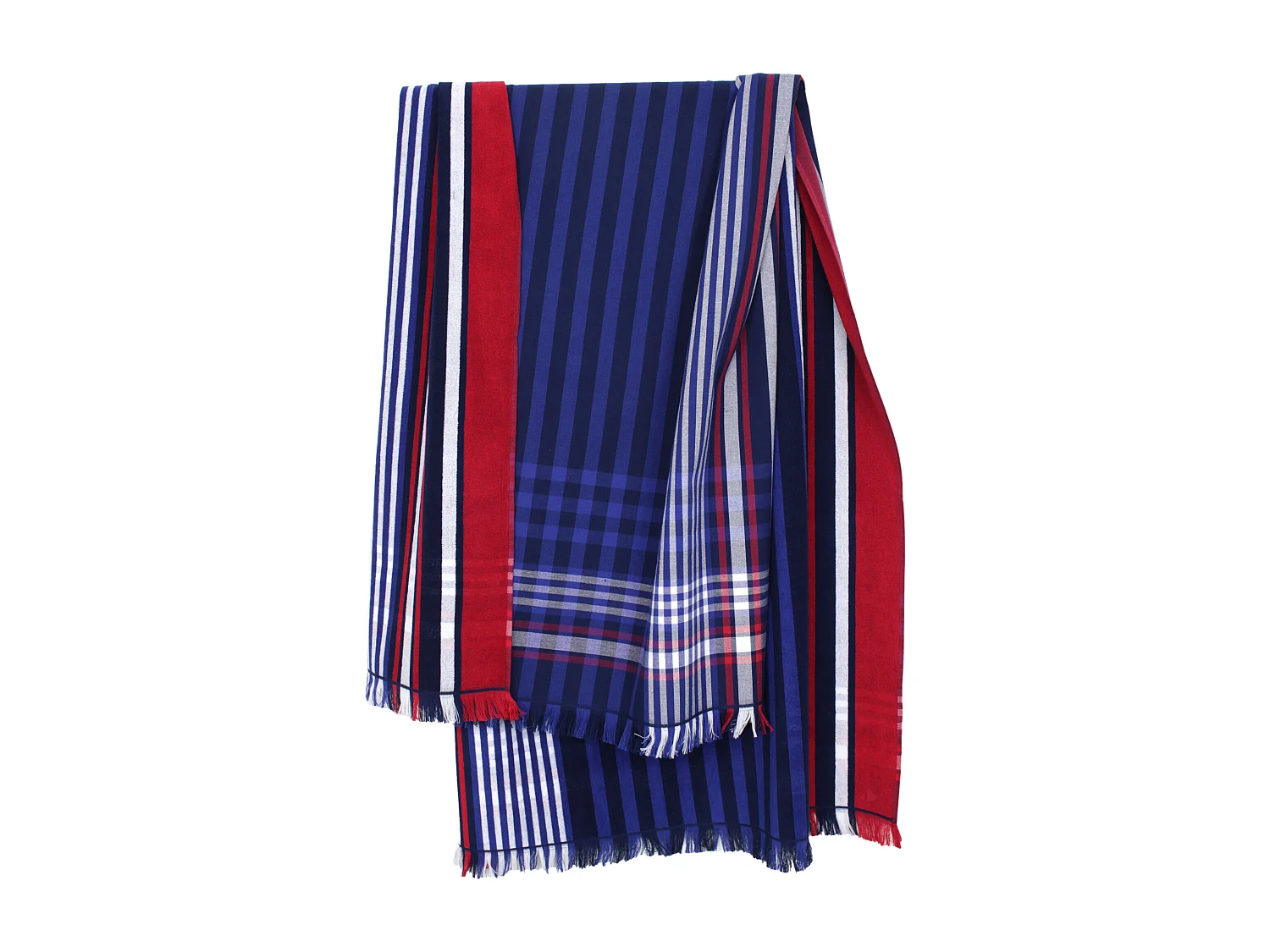 Fouta doublée éponge 100x180 cm CALADOR Multicolore rouge