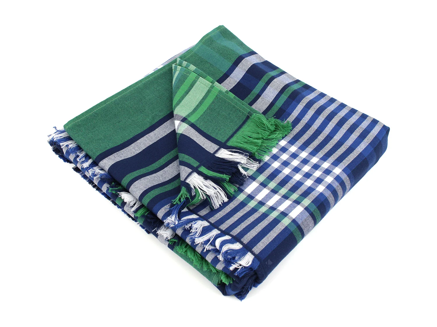 Fouta doublée éponge 100x180 cm CALADOR Multicolore vert