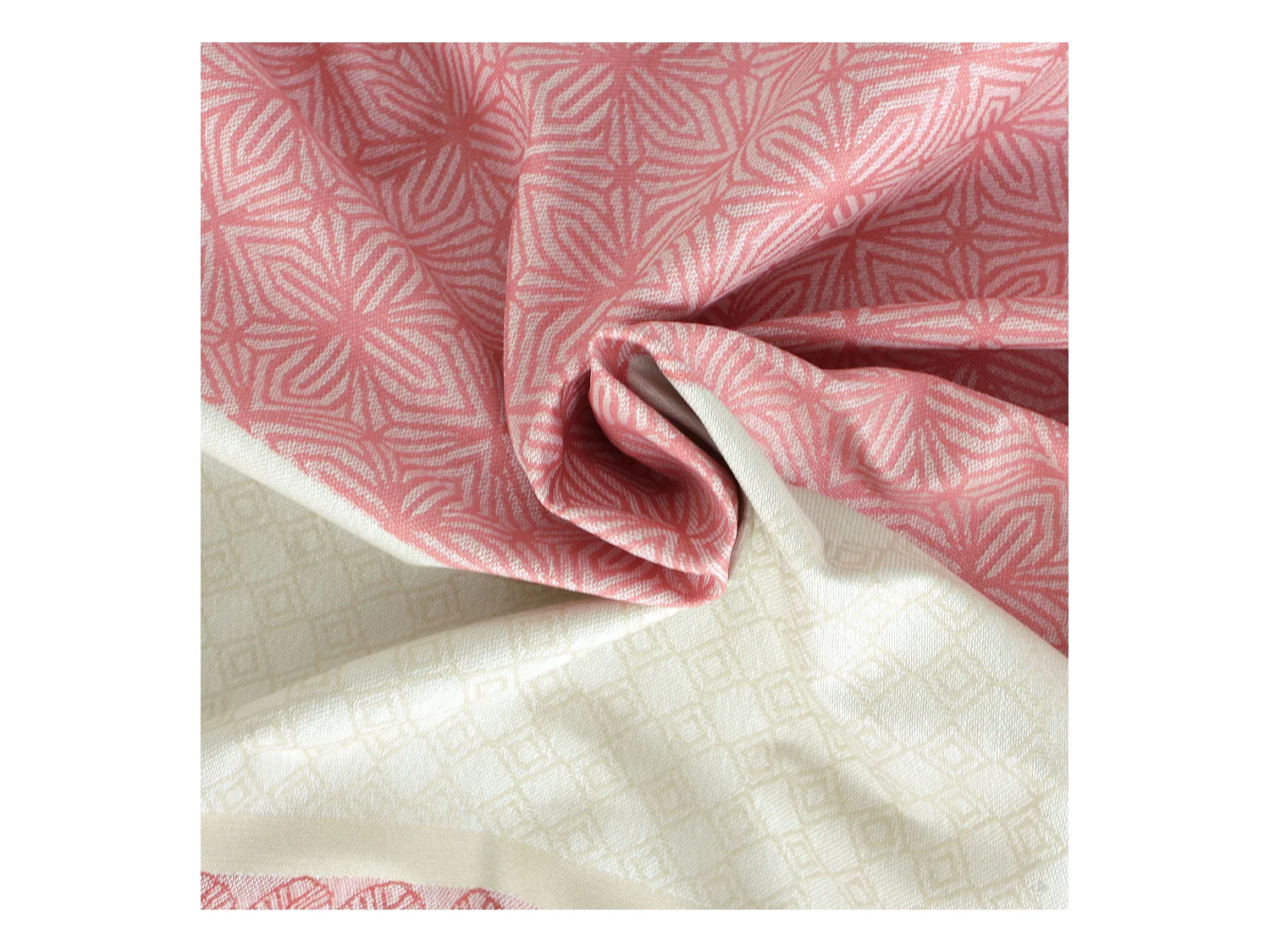 Nappe rectangle 150x200 cm Jacquard coton + enduction acrylique CHARLESTON rouge Corail