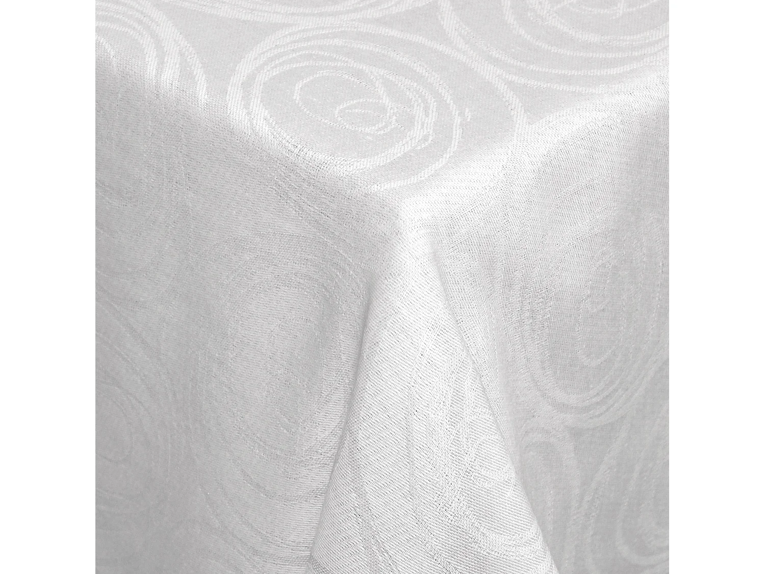 Nappe carrée 150x150 cm Jacquard coton SPIRALE blanc