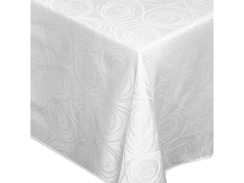 Nappe carrée 150x150 cm Jacquard coton SPIRALE blanc