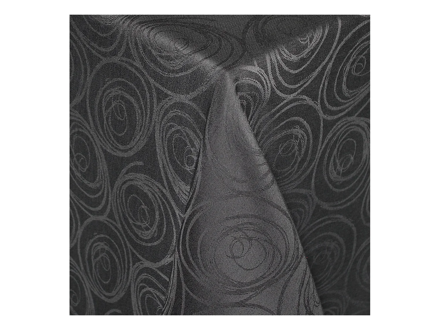 Nappe rectangle 150x200 cm Jacquard coton SPIRALE anthracite