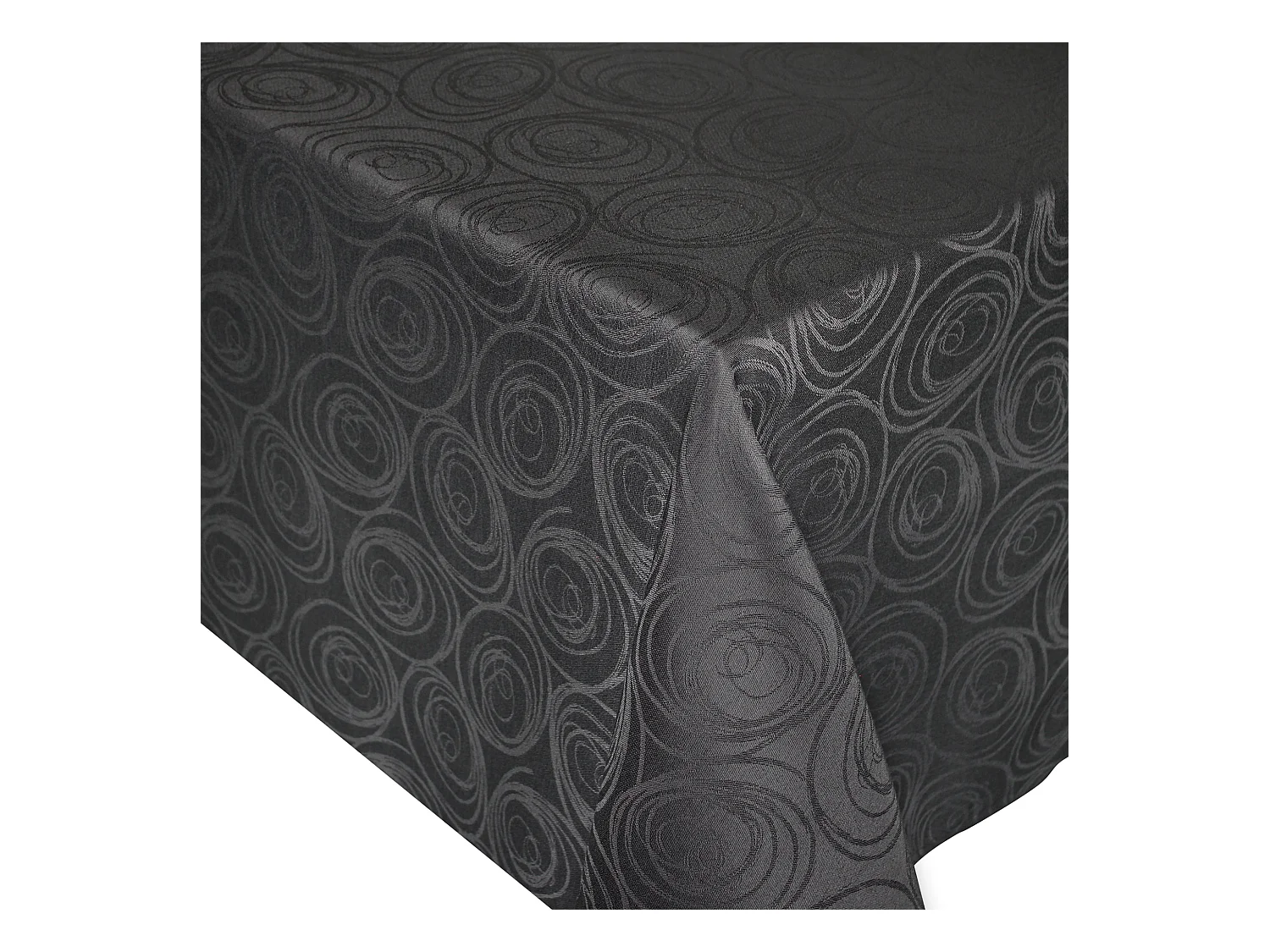 Nappe rectangle 150x250 cm Jacquard coton SPIRALE anthracite