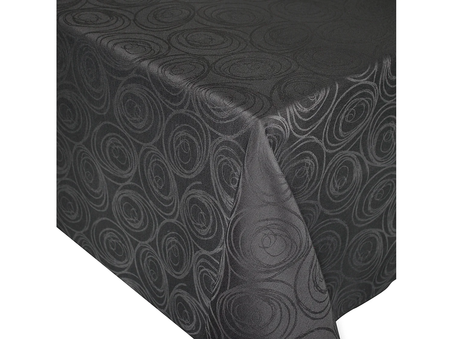 Nappe rectangle 150x250 cm Jacquard coton SPIRALE anthracite