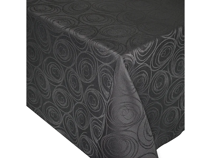 Nappe rectangle 150x250 cm Jacquard coton SPIRALE anthracite