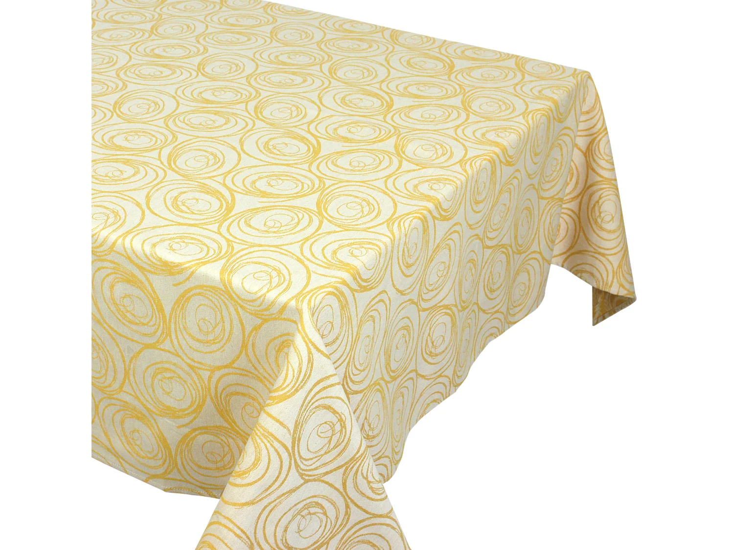 Nappe carrée 175x175 cm Jacquard coton SPIRALE jaune citron