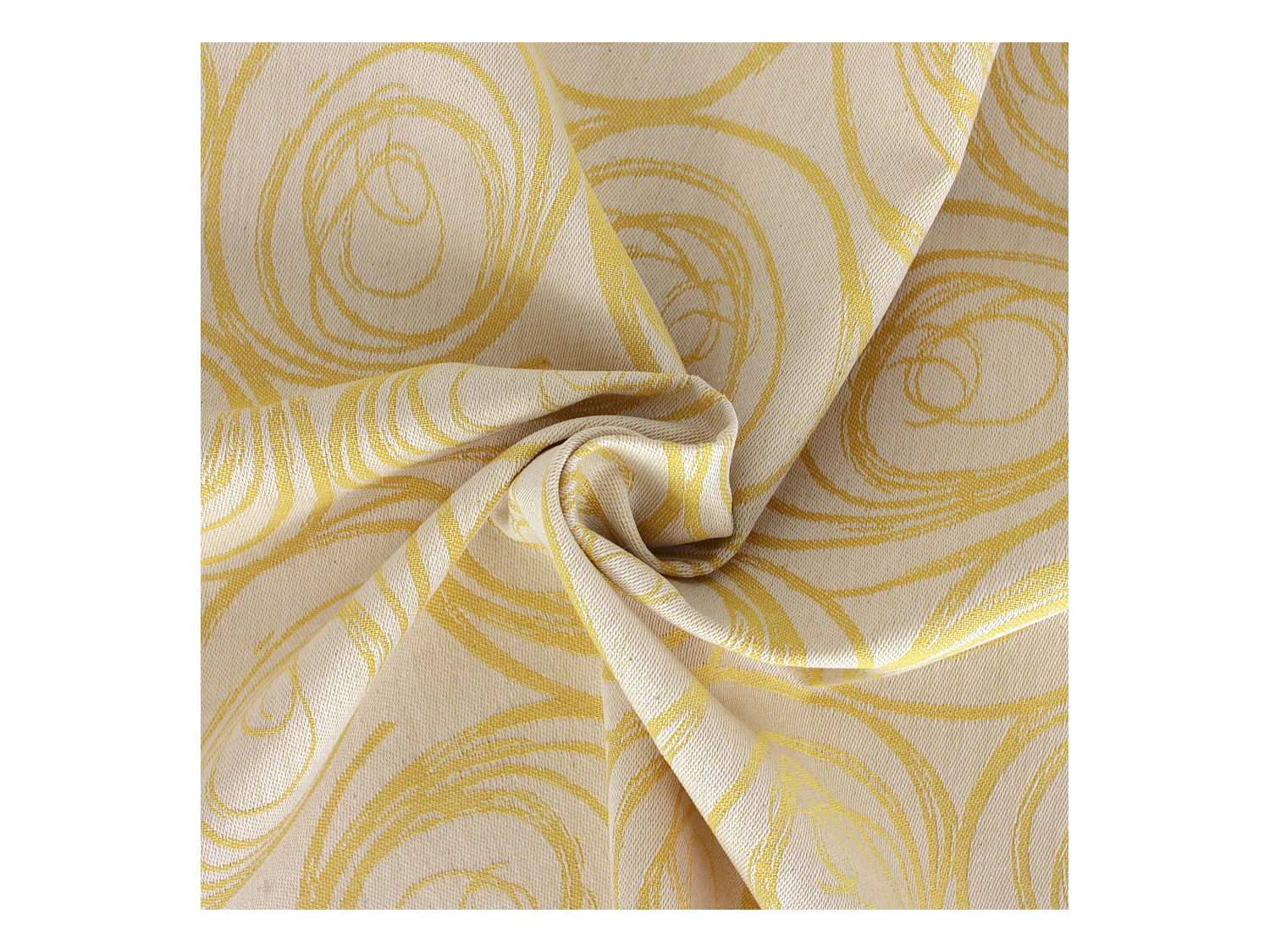 Nappe rectangle 150x200 cm Jacquard coton SPIRALE jaune citron