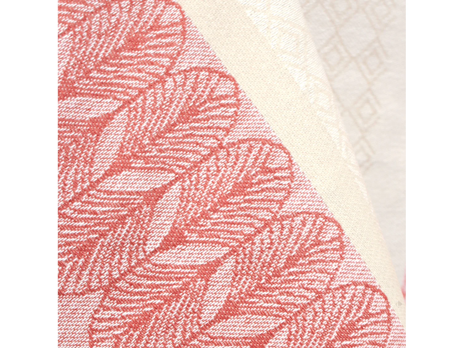 Nappe rectangle 150x250 cm Jacquard coton + enduction acrylique CHARLESTON rouge Corail