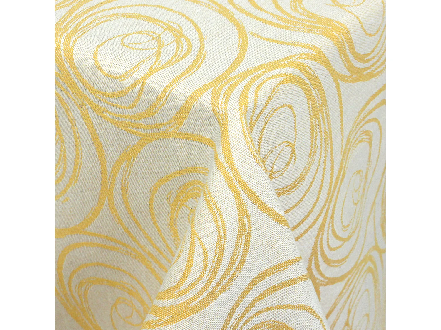Nappe rectangle 150x250 cm Jacquard coton SPIRALE jaune citron
