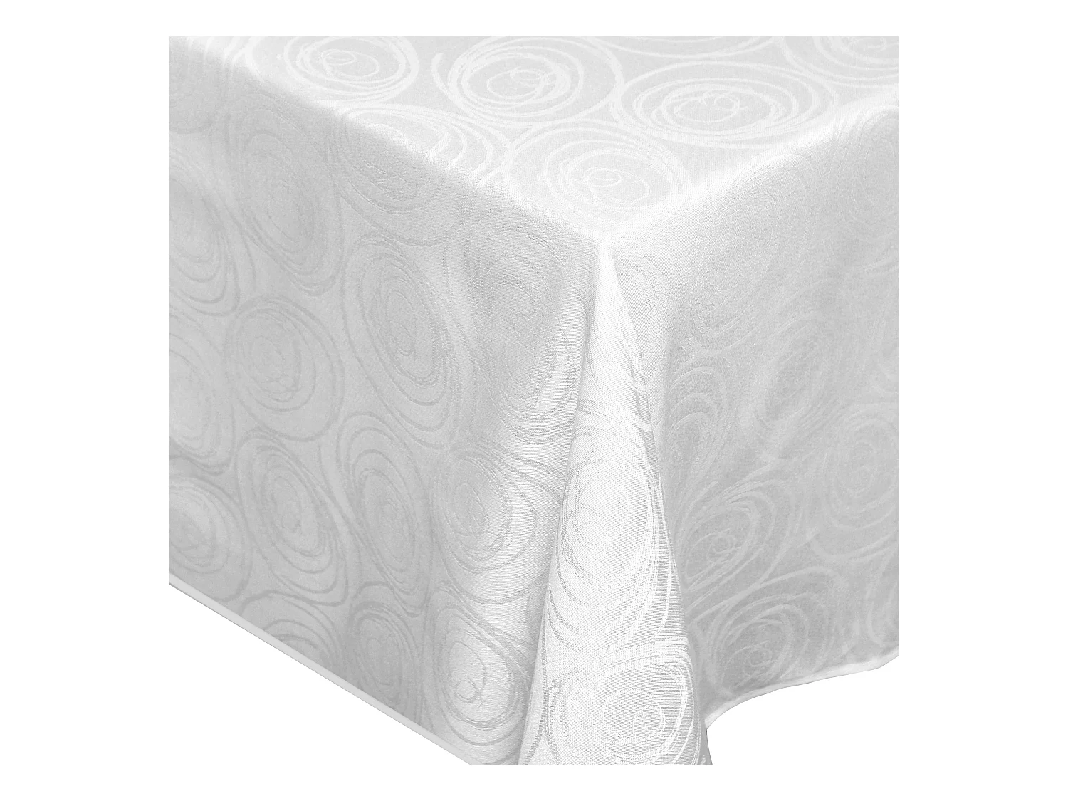 Nappe rectangle 150x200 cm Jacquard coton SPIRALE blanc