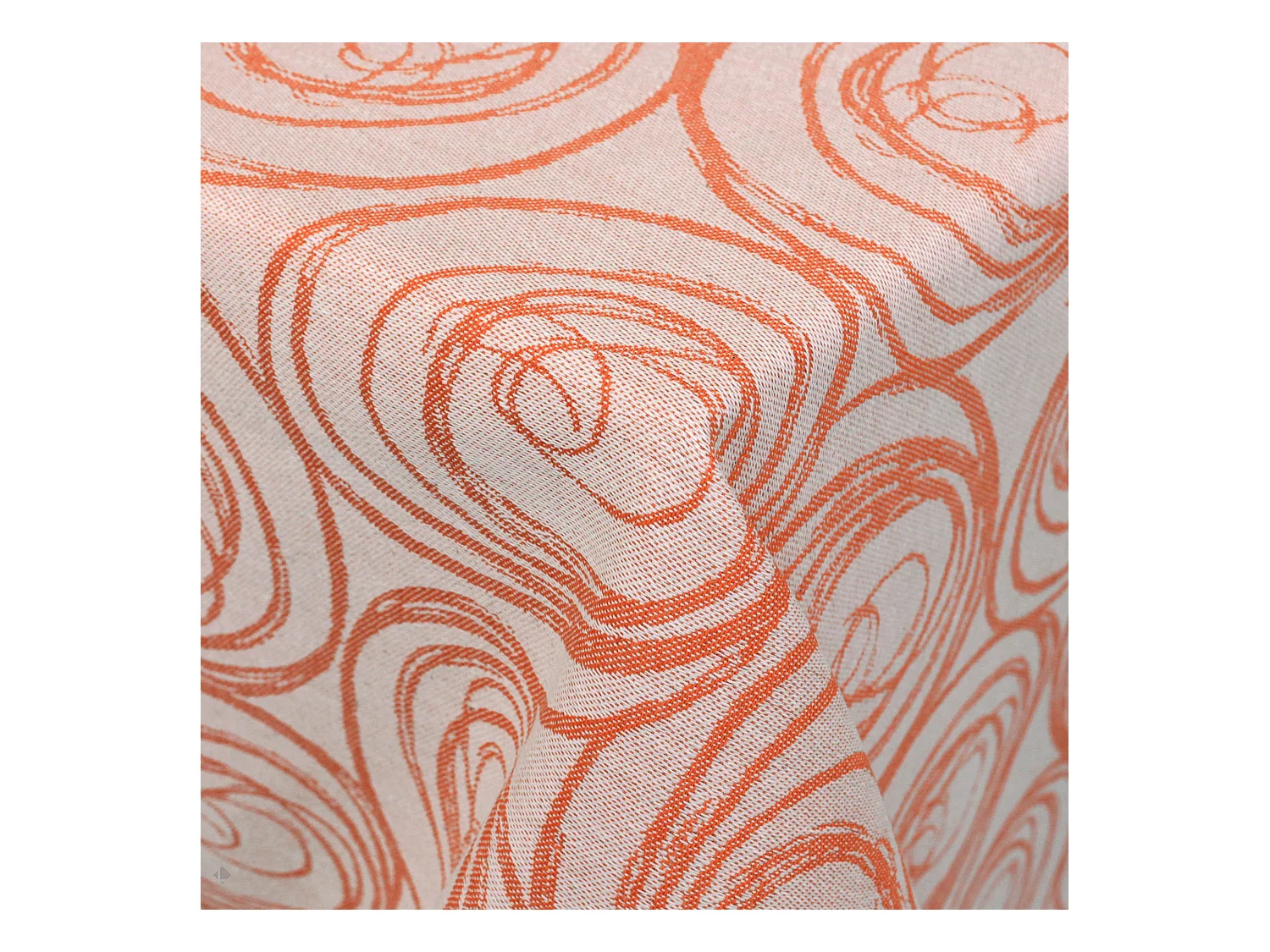 Nappe carrée 150x150 cm Jacquard coton SPIRALE orange papaye