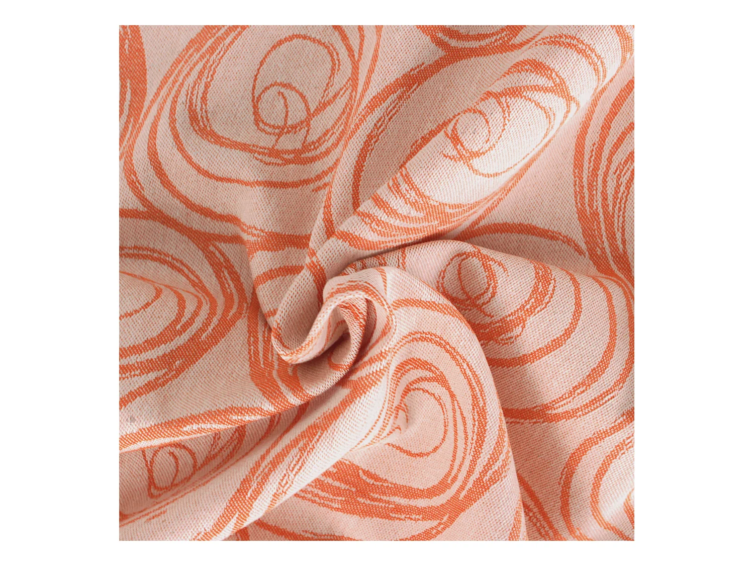 Nappe carrée 150x150 cm Jacquard coton SPIRALE orange papaye