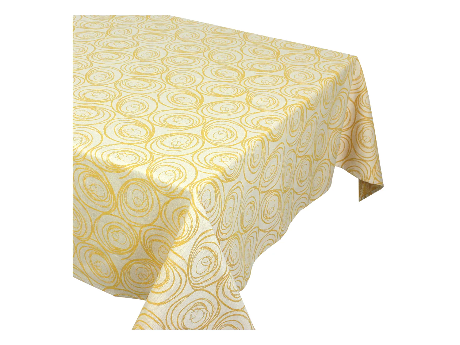 Nappe rectangle 150x350 cm Jacquard coton SPIRALE jaune citron