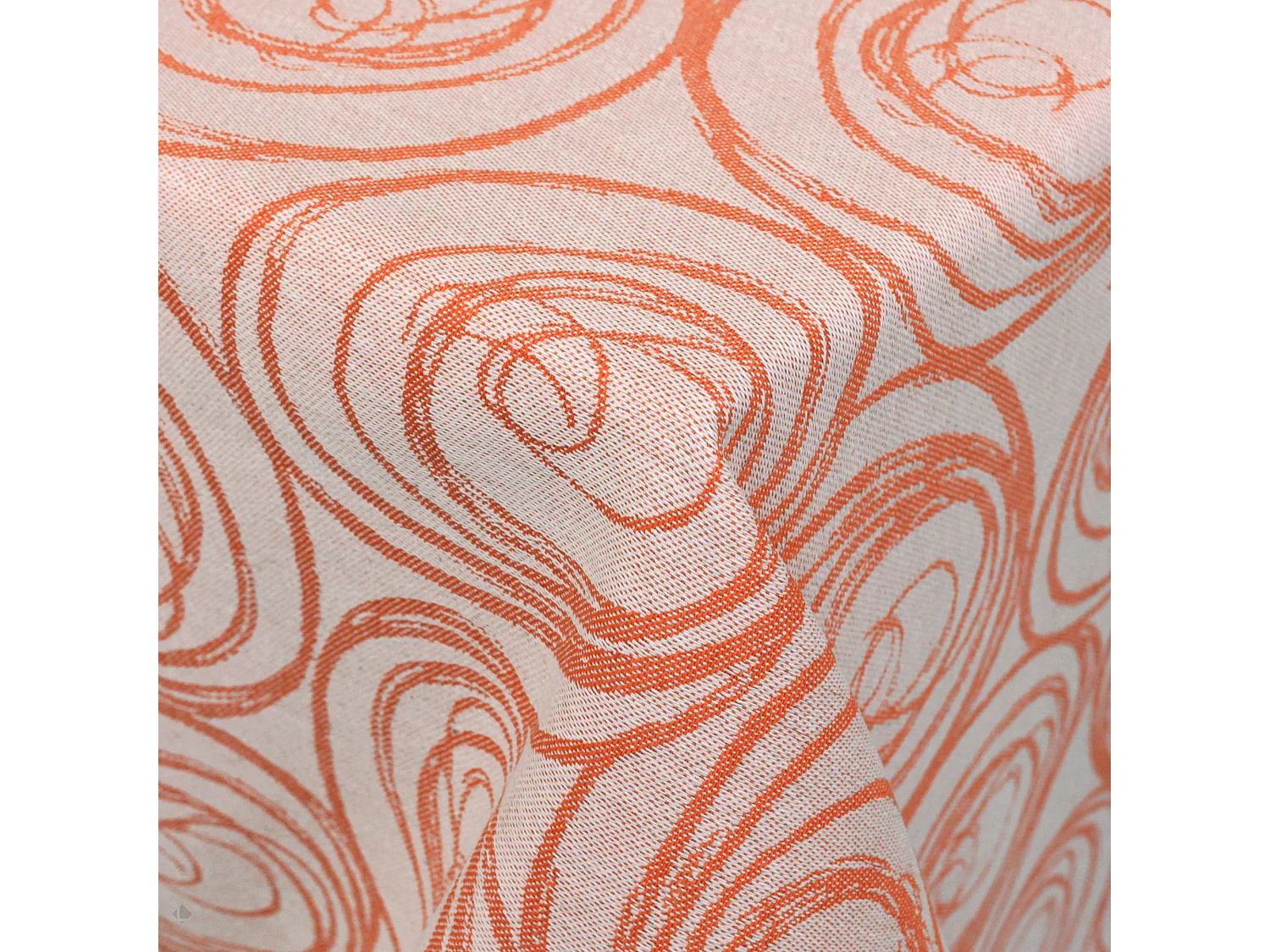 Nappe carrée 175x175 cm Jacquard coton SPIRALE orange papaye