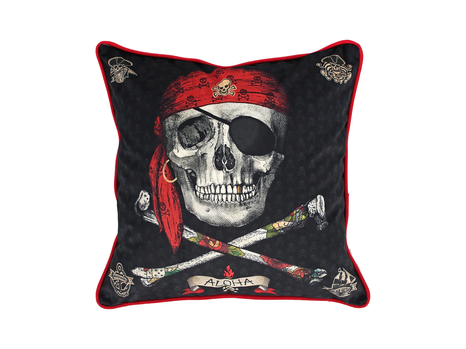 Housse de coussin 45x45 cm Tête de mort Pirate corsair
