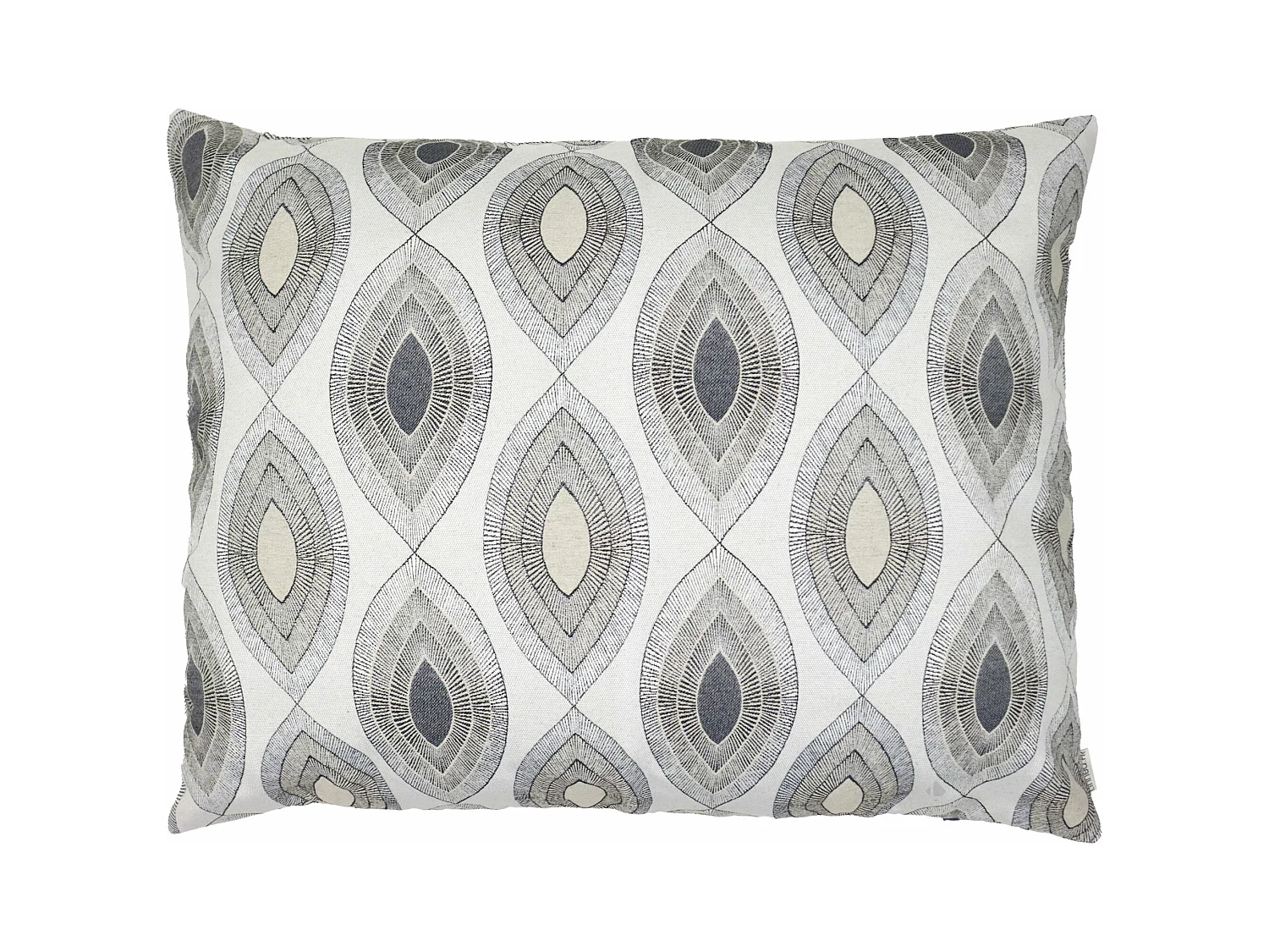 Housse de coussin 80x100 cm MAMA Lin/Noir