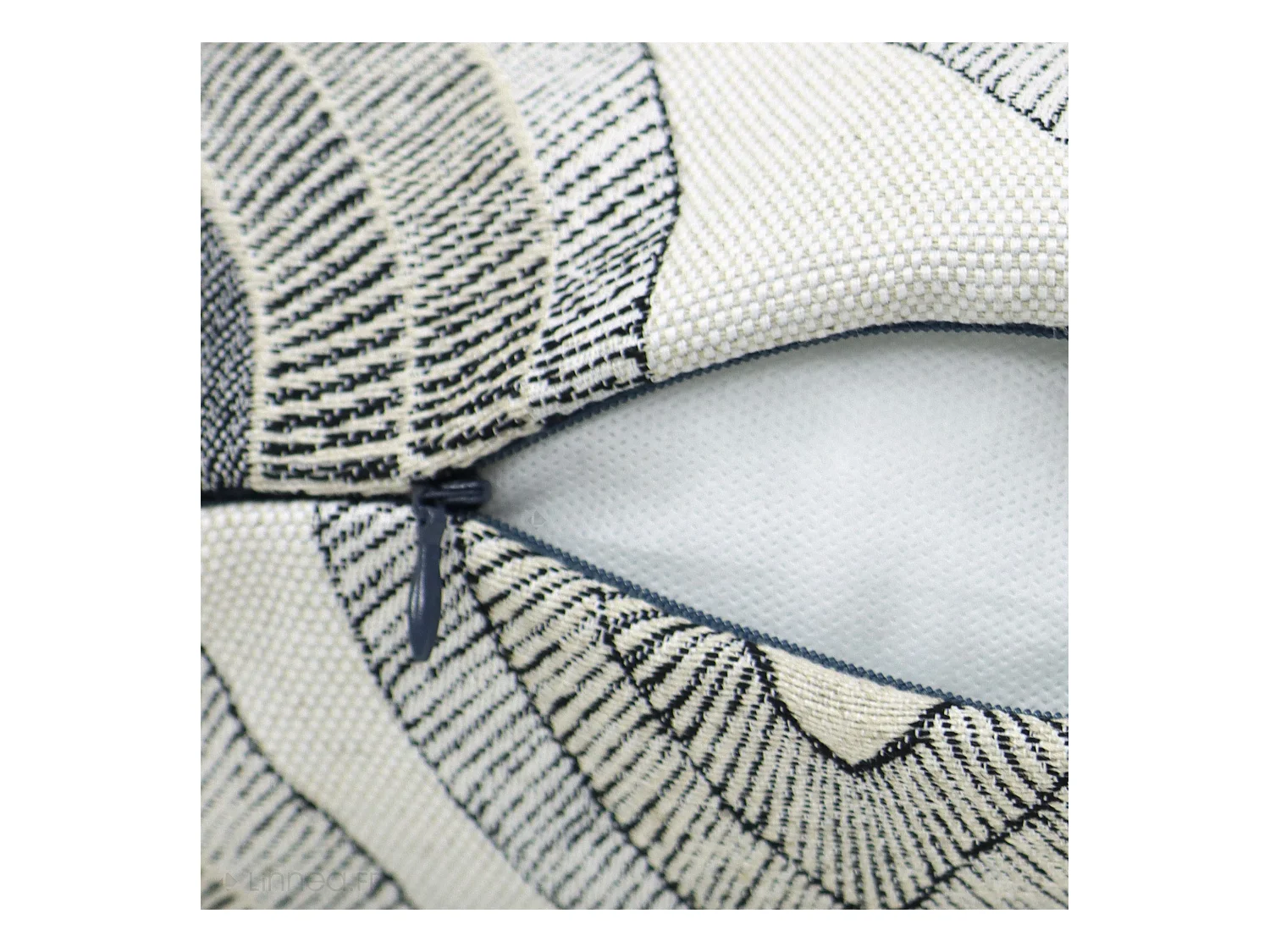 Housse de coussin 80x100 cm MAMA Lin/Noir