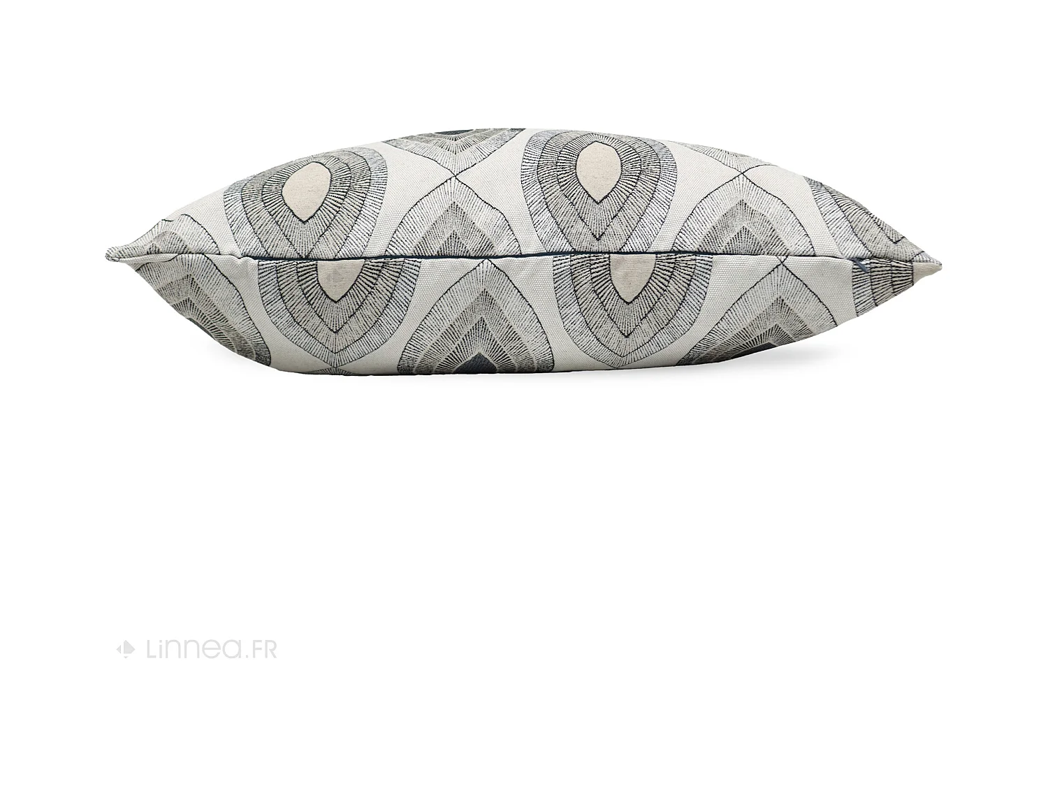 Housse de coussin 80x100 cm MAMA Lin/Noir