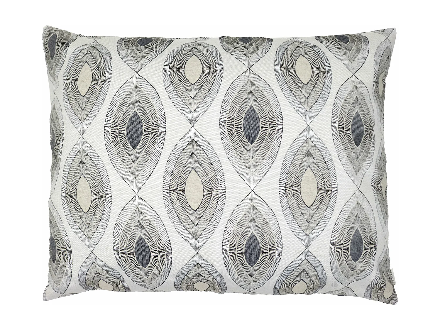 Housse de coussin 80x100 cm MAMA Lin/Noir