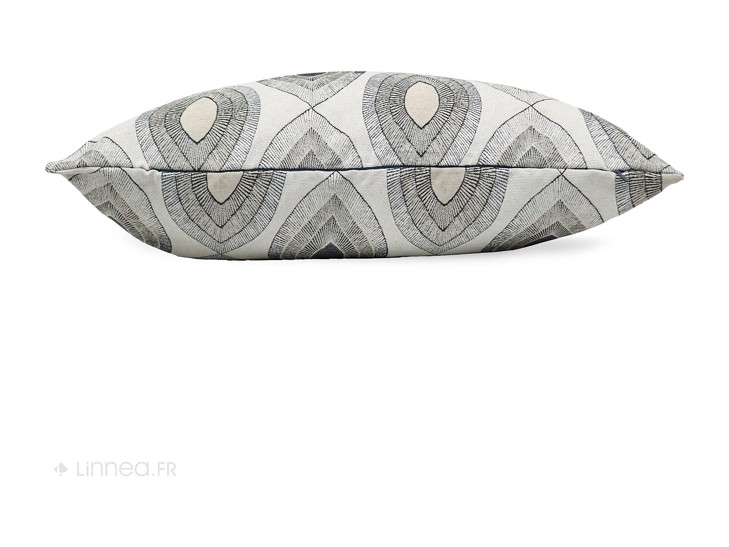 Housse de coussin 80x100 cm MAMA Lin/Noir