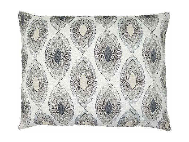 Housse de coussin 80x100 cm MAMA Lin/Noir