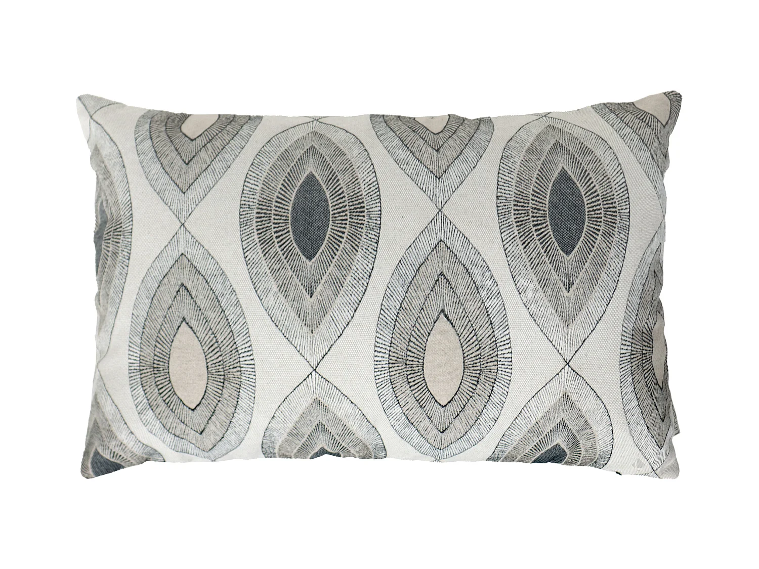 Housse de coussin 45x70 cm MAMA Lin/Noir