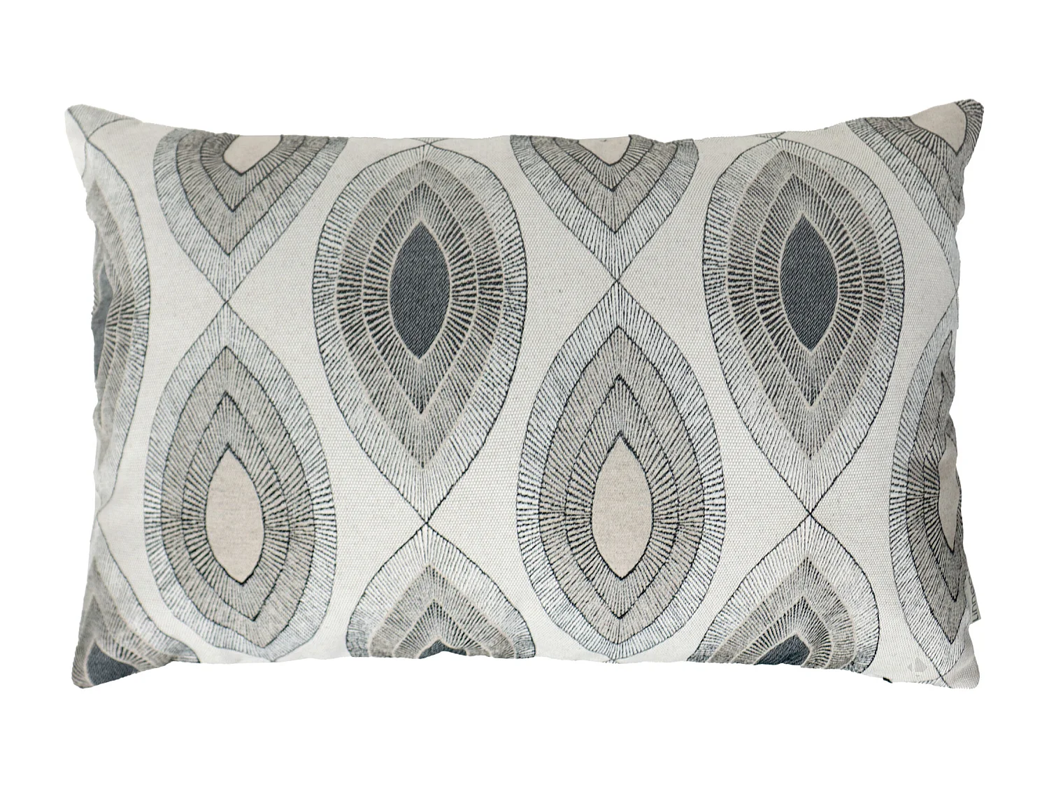 Housse de coussin 45x70 cm MAMA Lin/Noir