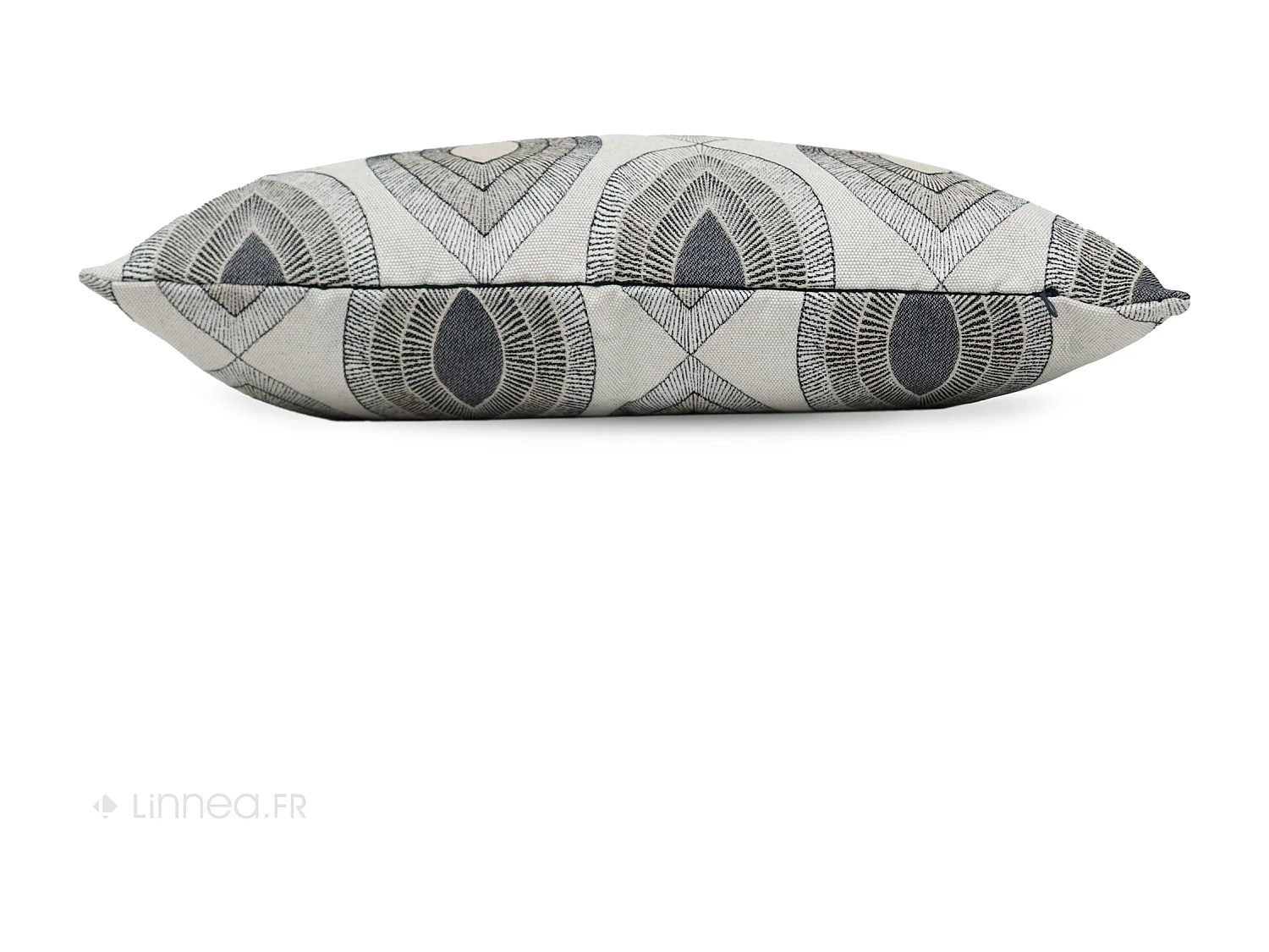 Housse de coussin 45x70 cm MAMA Lin/Noir