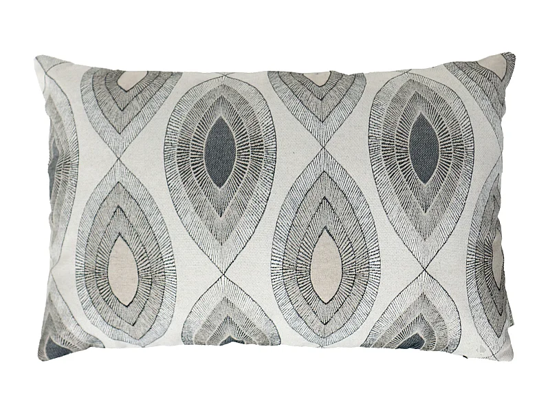 Housse de coussin 45x70 cm MAMA Lin/Noir