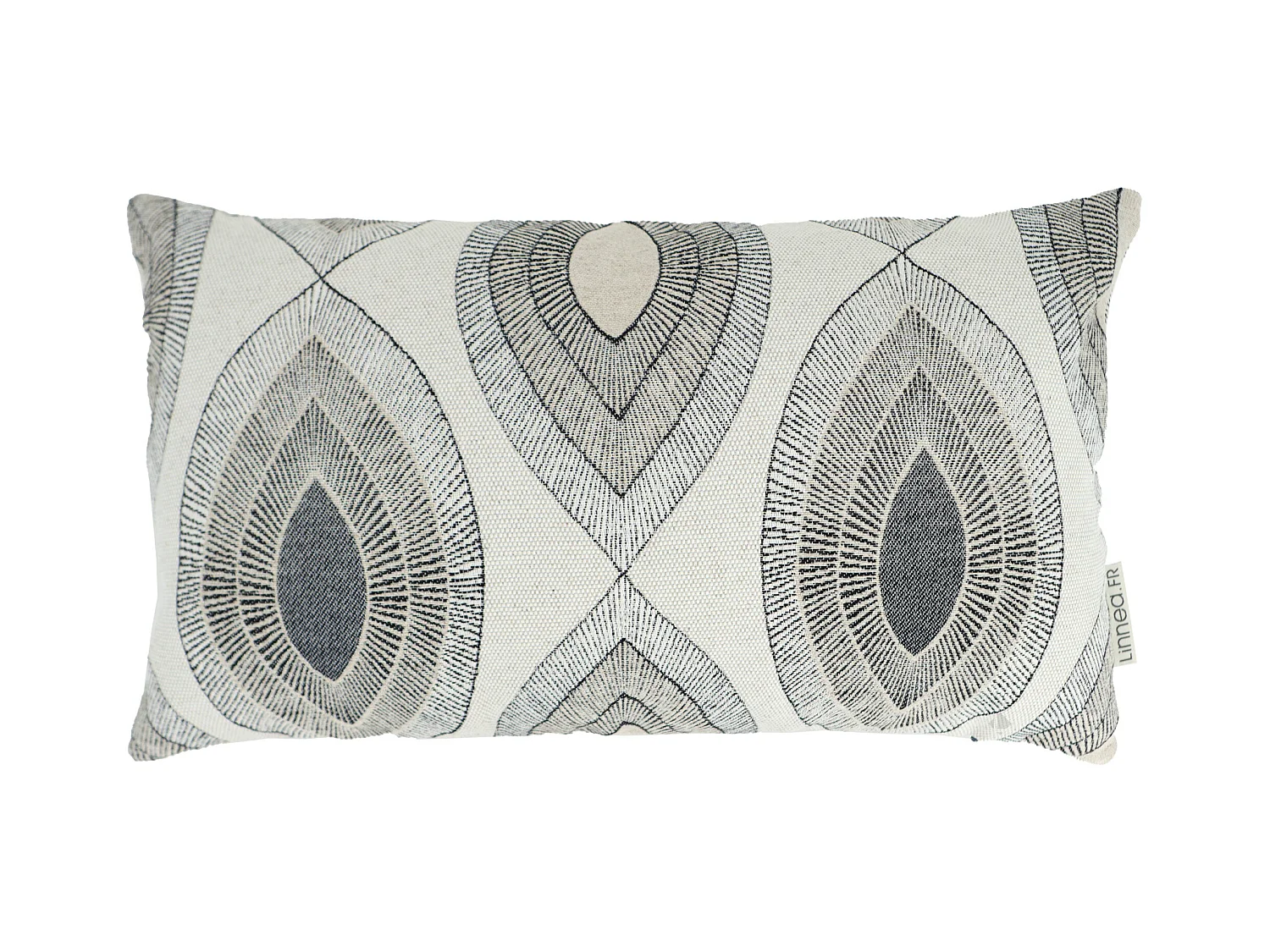 Housse de coussin 30x50 cm MAMA Lin/Noir