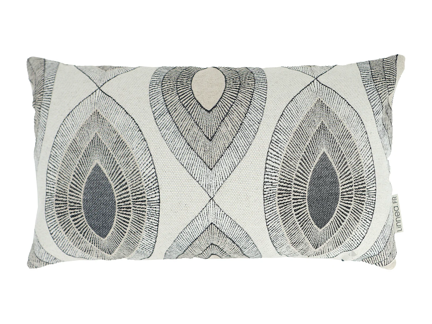 Housse de coussin 30x50 cm MAMA Lin/Noir