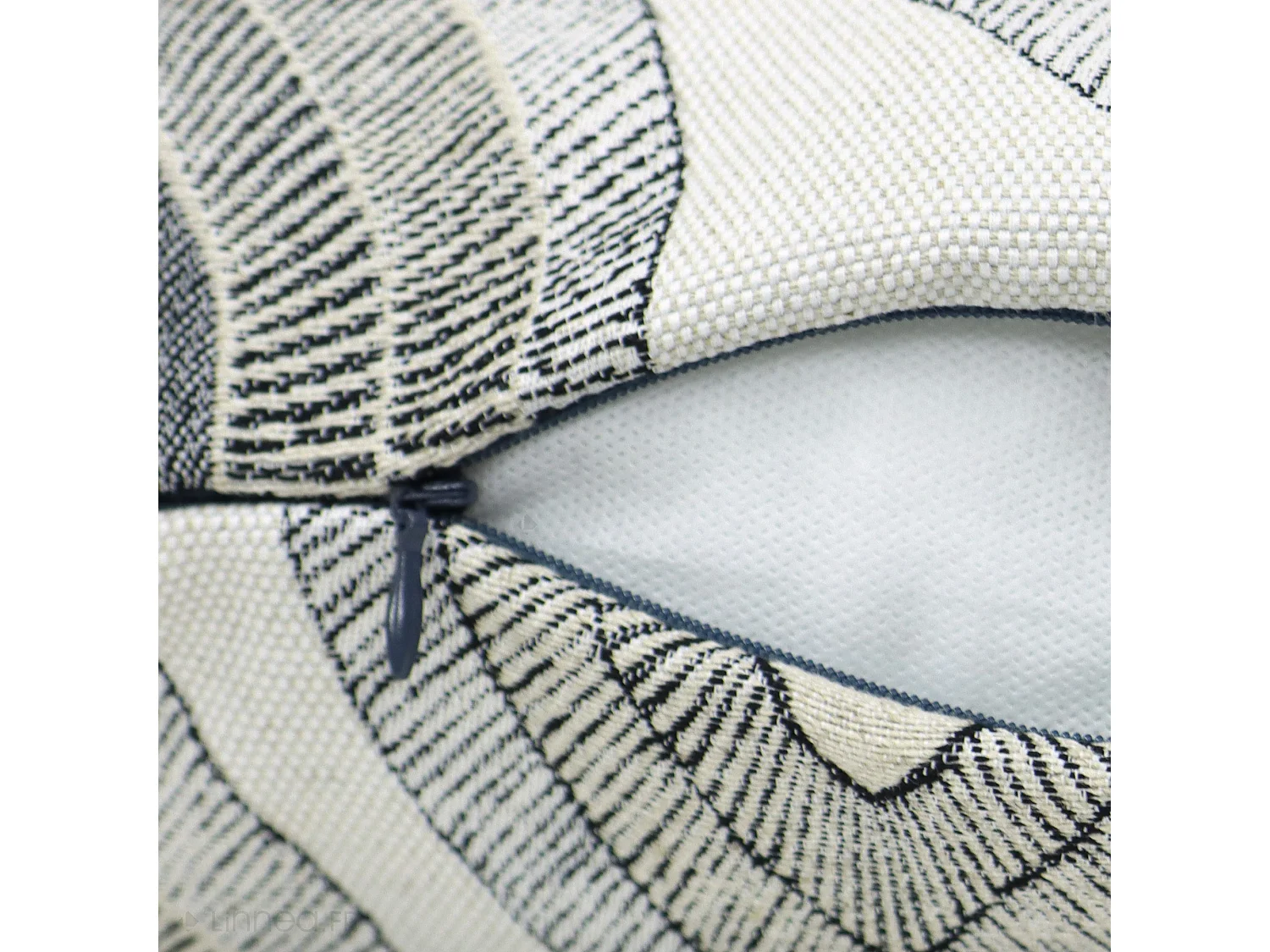 Housse de coussin 30x50 cm MAMA Lin/Noir