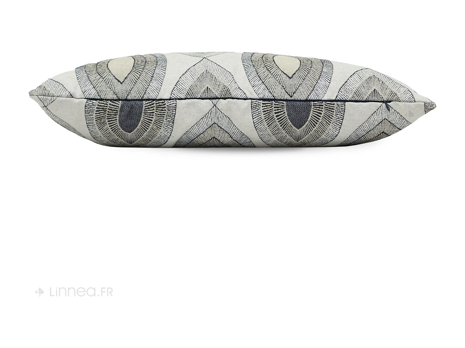 Housse de coussin 30x50 cm MAMA Lin/Noir