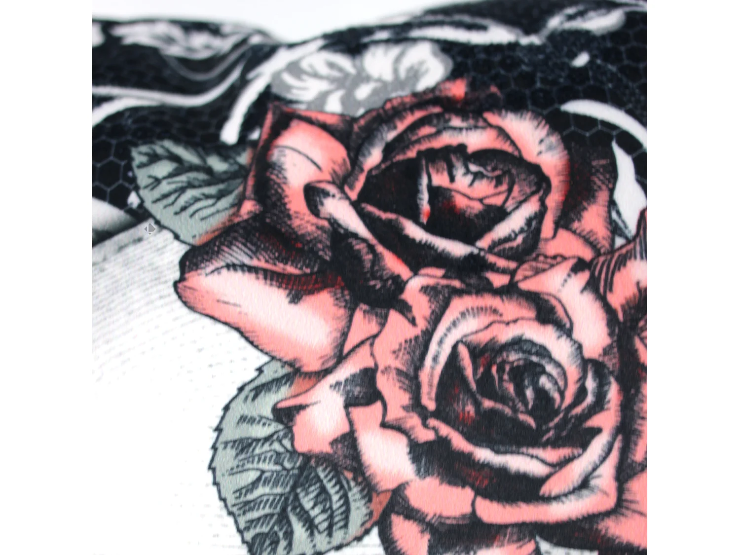 Housse de coussin 45x45 cm Tête de mort Rose qui pique