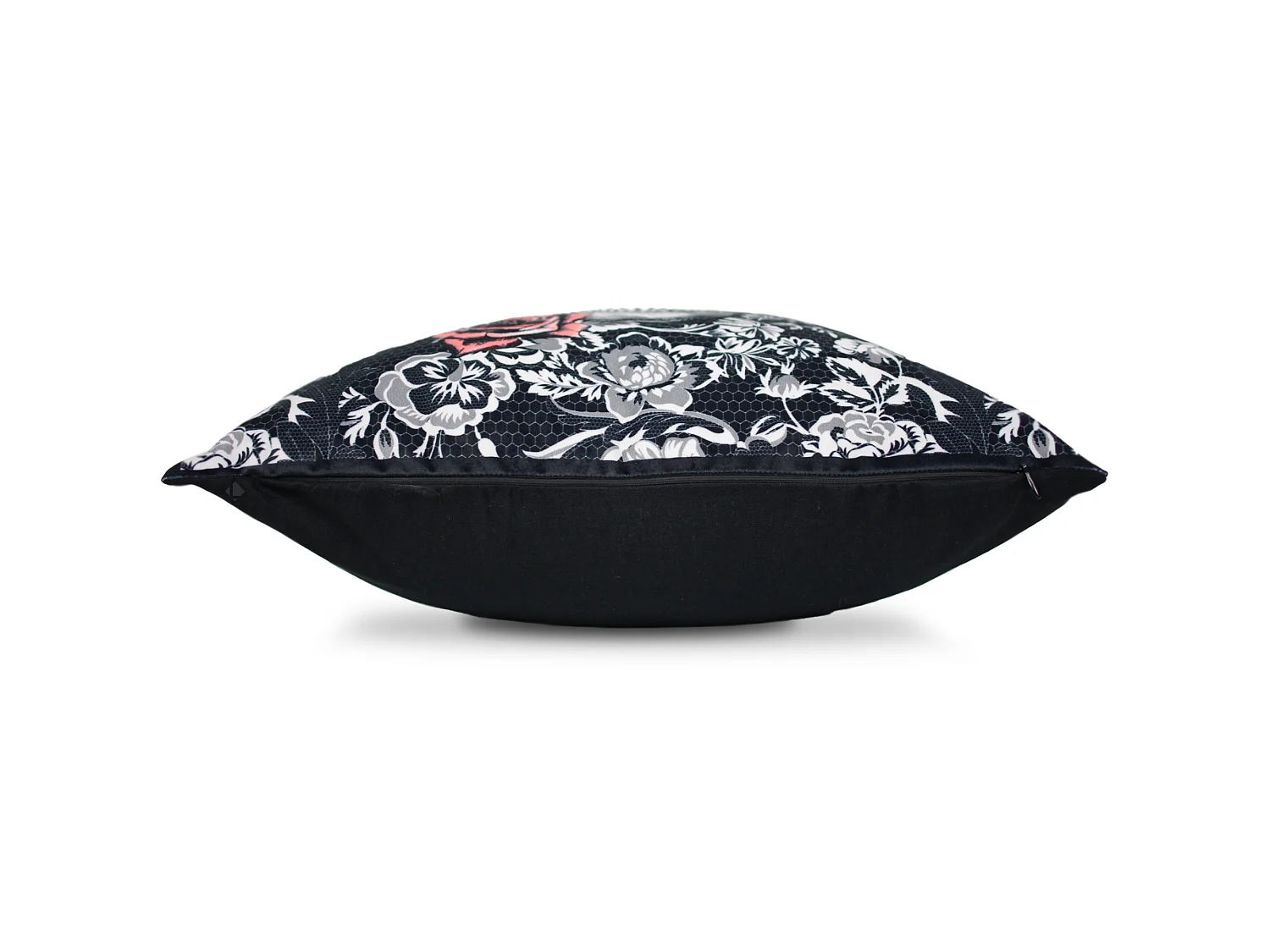 Housse de coussin 45x45 cm Tête de mort Rose qui pique
