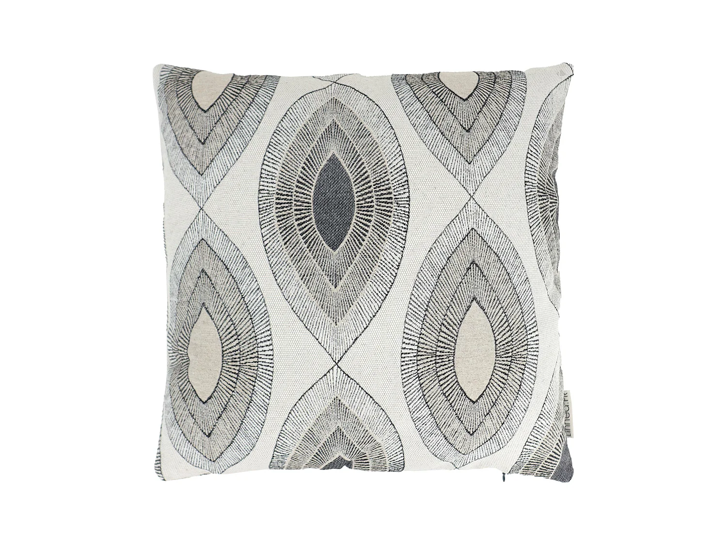 Housse de coussin 45x45 cm MAMA Lin/Noir