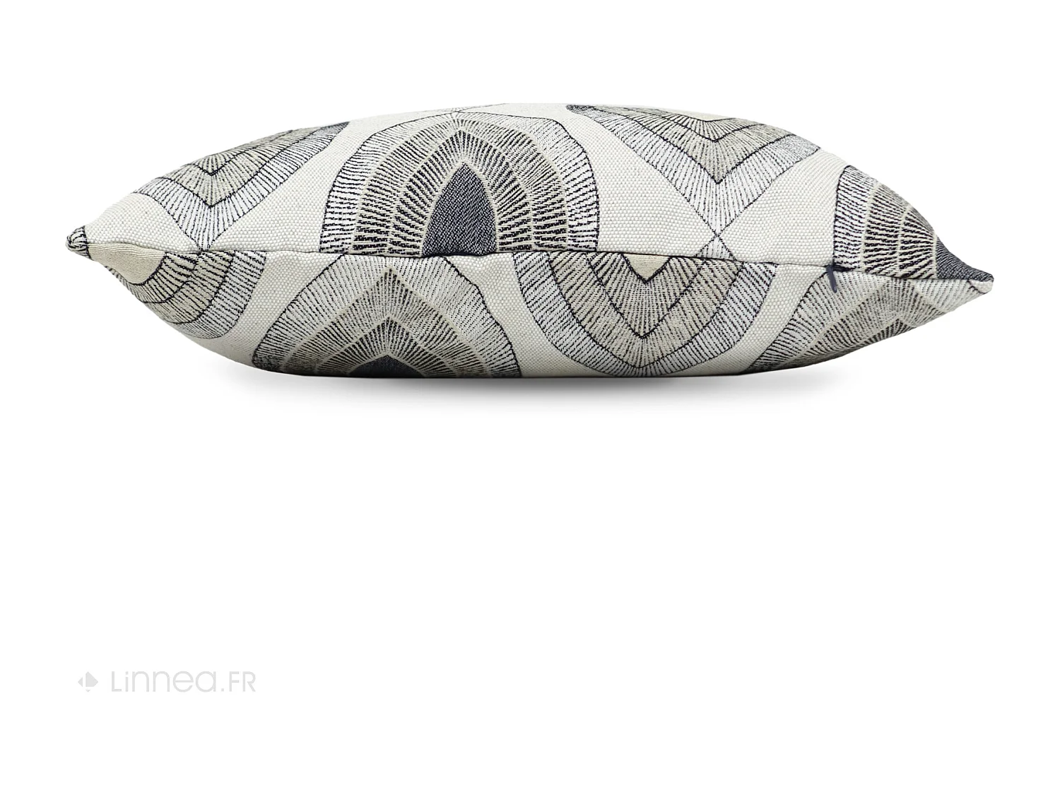 Housse de coussin 45x45 cm MAMA Lin/Noir