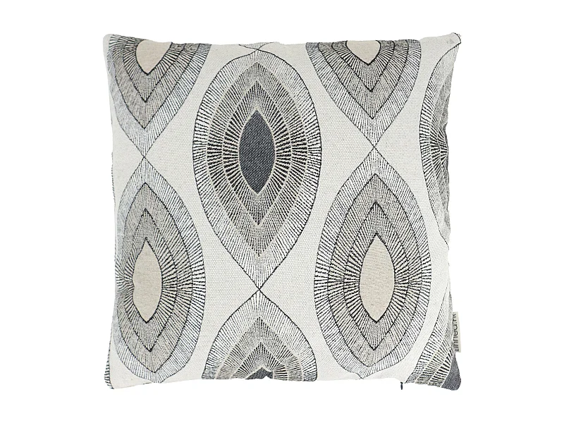 Housse de coussin 45x45 cm MAMA Lin/Noir