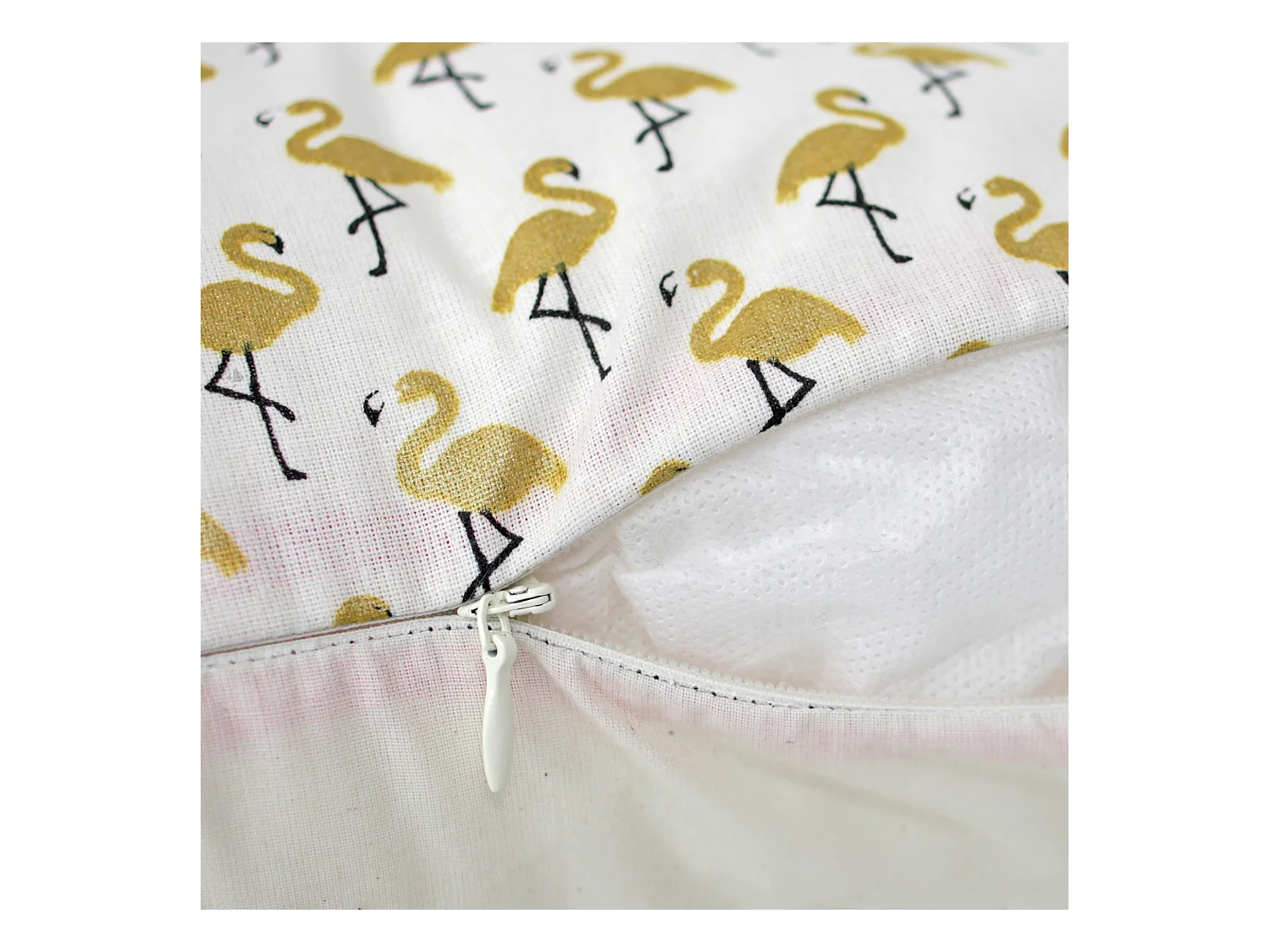 Housse de coussin 60x60 cm FLAMINGO Or