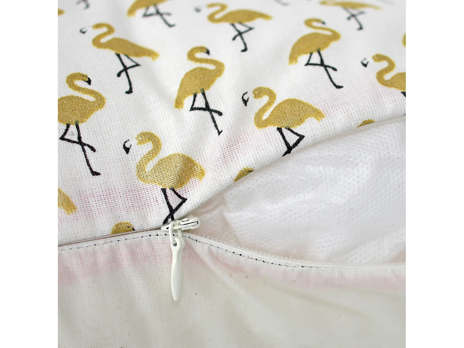 Housse de coussin 60x60 cm FLAMINGO Or